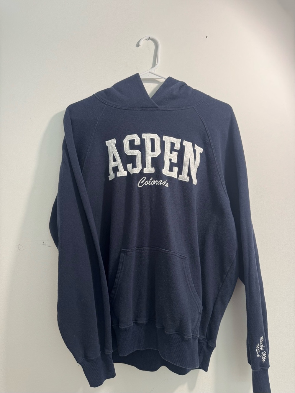 Hollister Navy Hoodie with White Aspen Script